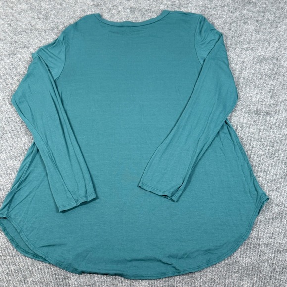 Azules Womens XL Teal Blue Long Sleeve Tunic Top Relaxed Loose Flowy Made USA - Picture 2 of 4